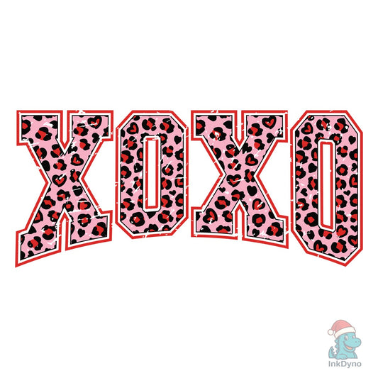 Retro Xoxo Valentine Leopard Heart - DTF Transfer