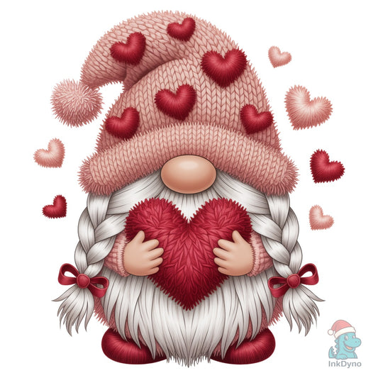 Valentine Crochet Love Gnome - DTF Transfer