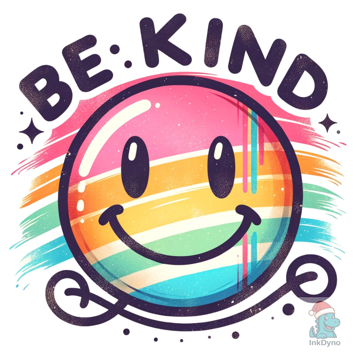 Be Kind Colorful Rainbow Smiley Face
