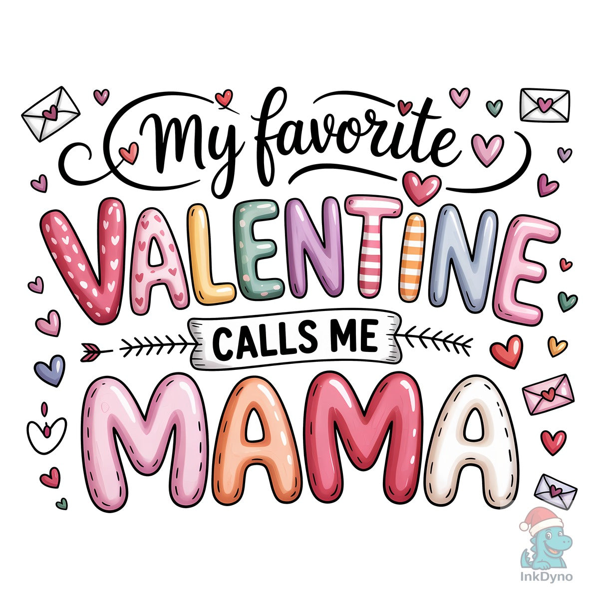 Valentine Mama Doodle Art T-shirt