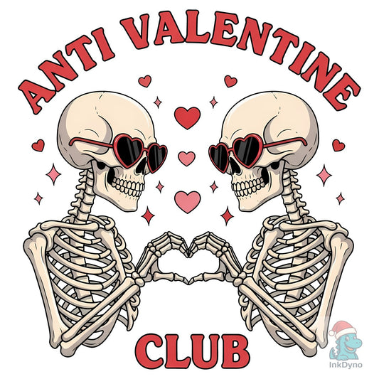 Anti Valentine Club Skeleton Couple - DTF Transfer