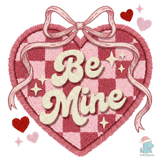 Be Mine Valentine Heart Faux Yarn - DTF Transfer