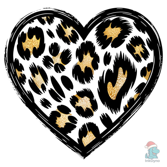 Leopard Print Heart Valentines - DTF Transfer