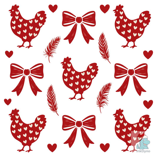 Coquette Chicken Valentine Chicken - DTF Transfer