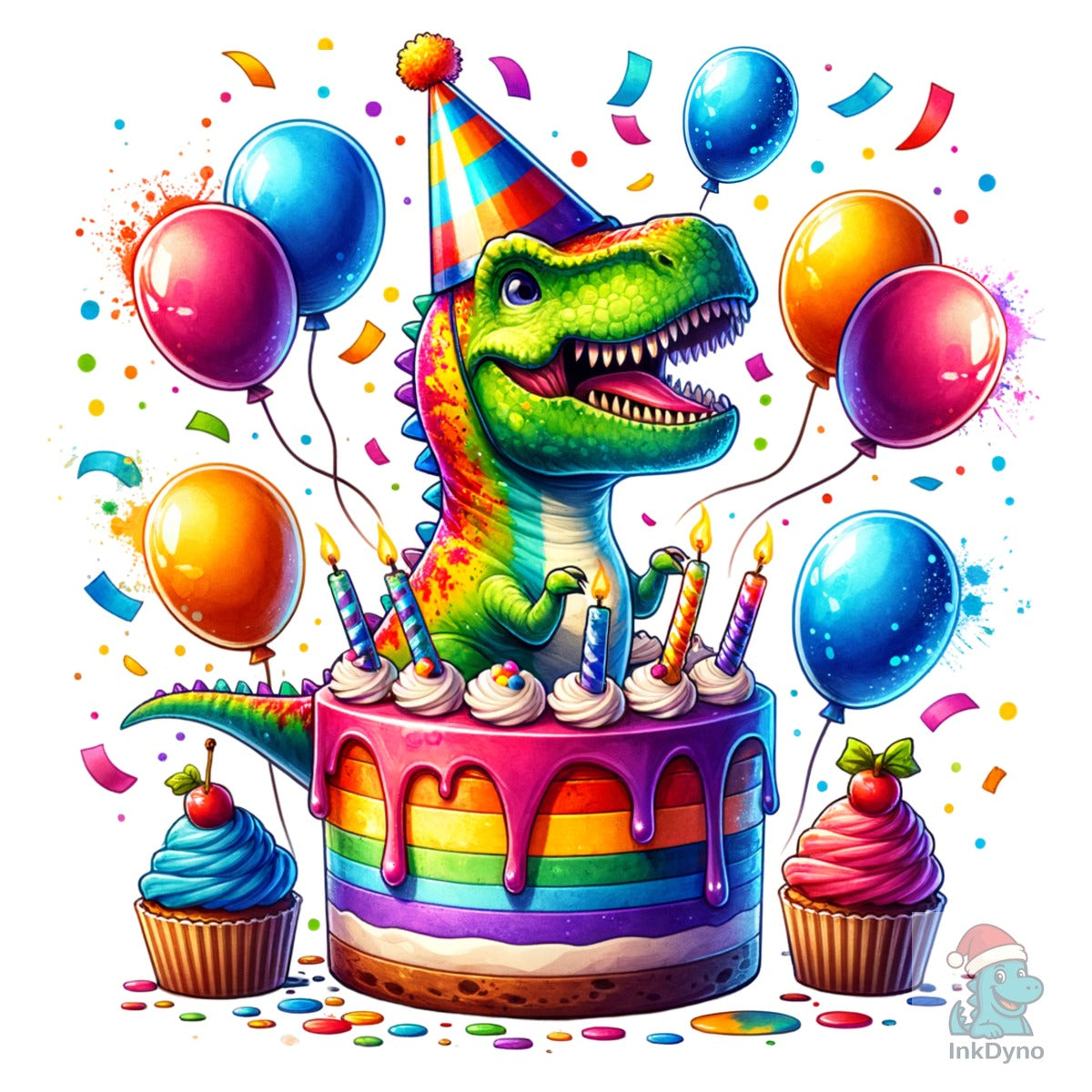 T-Rex Dinosaur Birthday Cake Balloon