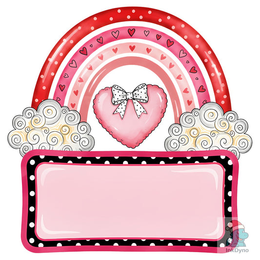 Custom Name Valentine Rainbow Heart - DTF Transfer