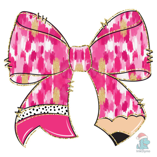 Valentine Teacher Pencil Bow - DTF Transfer