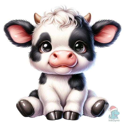 Black and White Baby Cow Kids - DTF Transfer