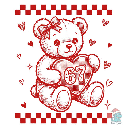 Cute Teddy Bear Valentine's Day - DTF Transfer