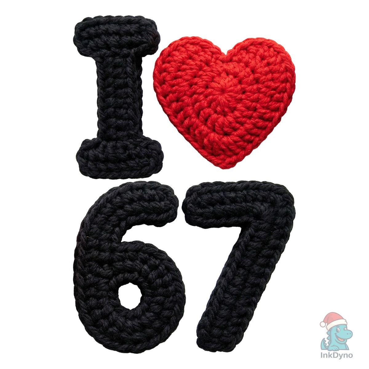 Faux Crochet I Love Six Seven