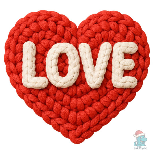 Faux Crochet Love Valentine - DTF Transfer