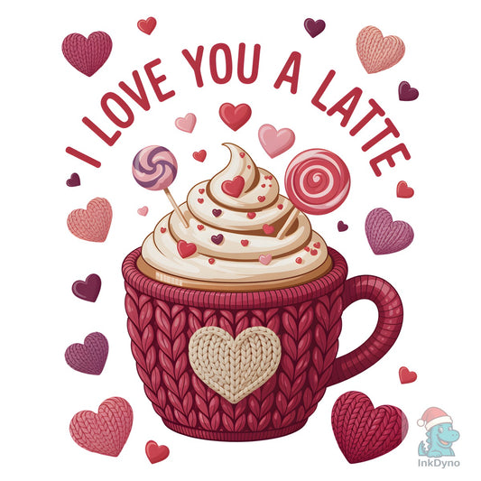 I Love You a Latte Valentine Coffee - DTF Transfer