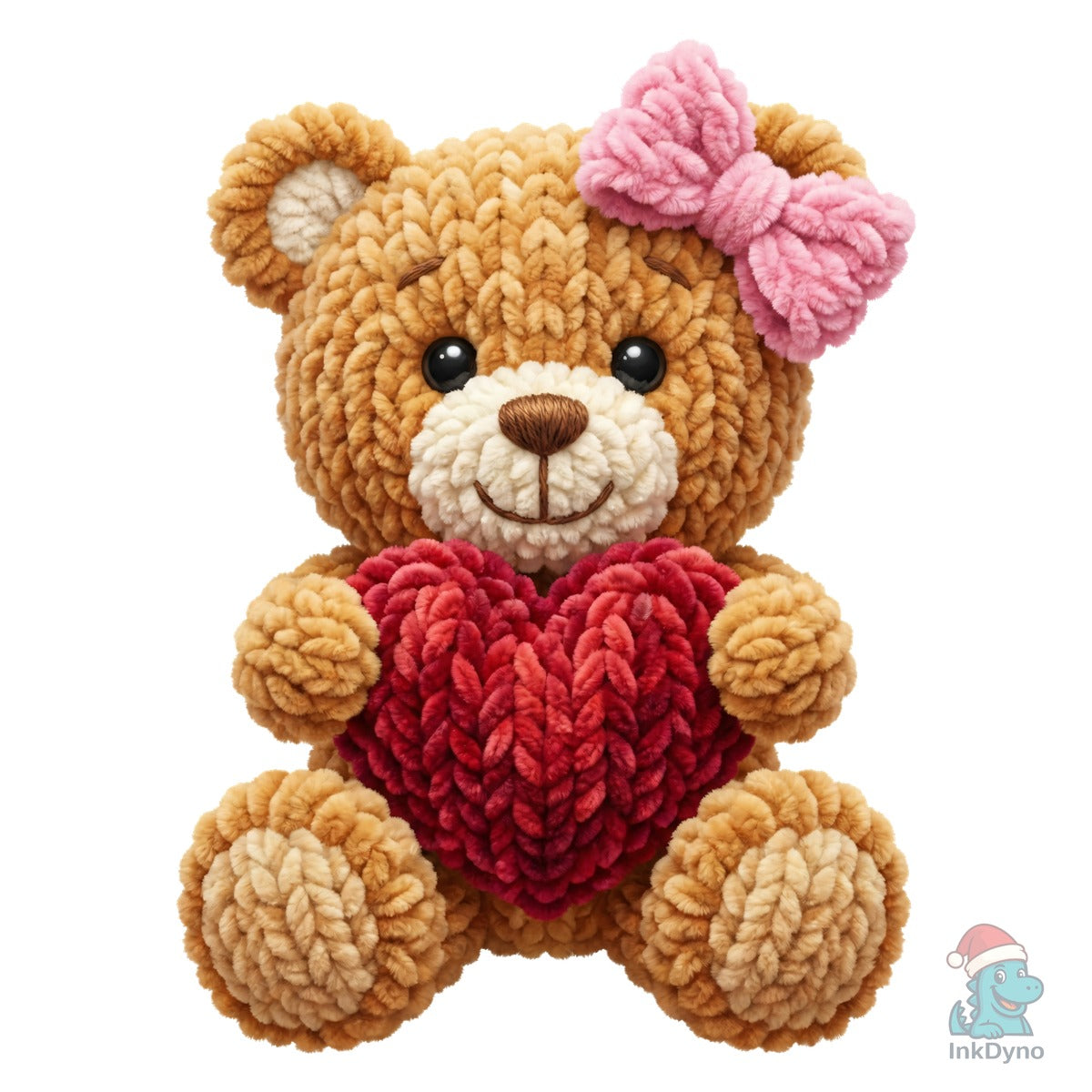 Valentine Faux Yarn Teddy Bear