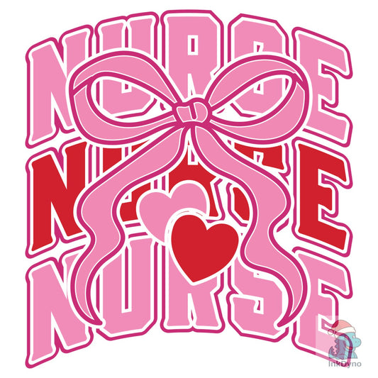 Nurse Coquette Bow Valentines Day - DTF Transfer