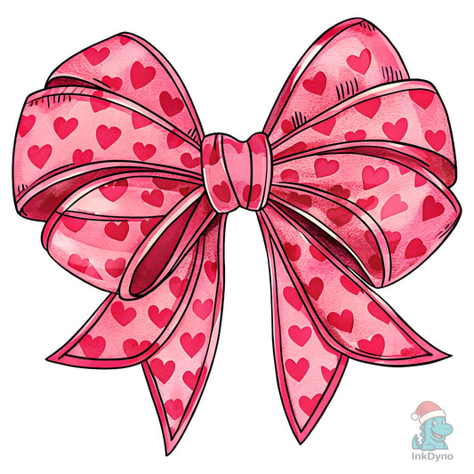 Valentine's Day Heart Coquette Bow - DTF Transfer
