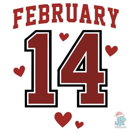 Distressed Retro February 14 Love - DTF Transfer