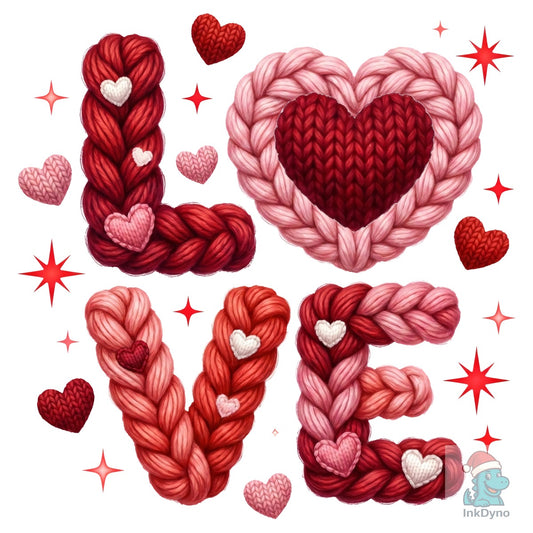 Faux Yarn LOVE Valentine - DTF Transfer