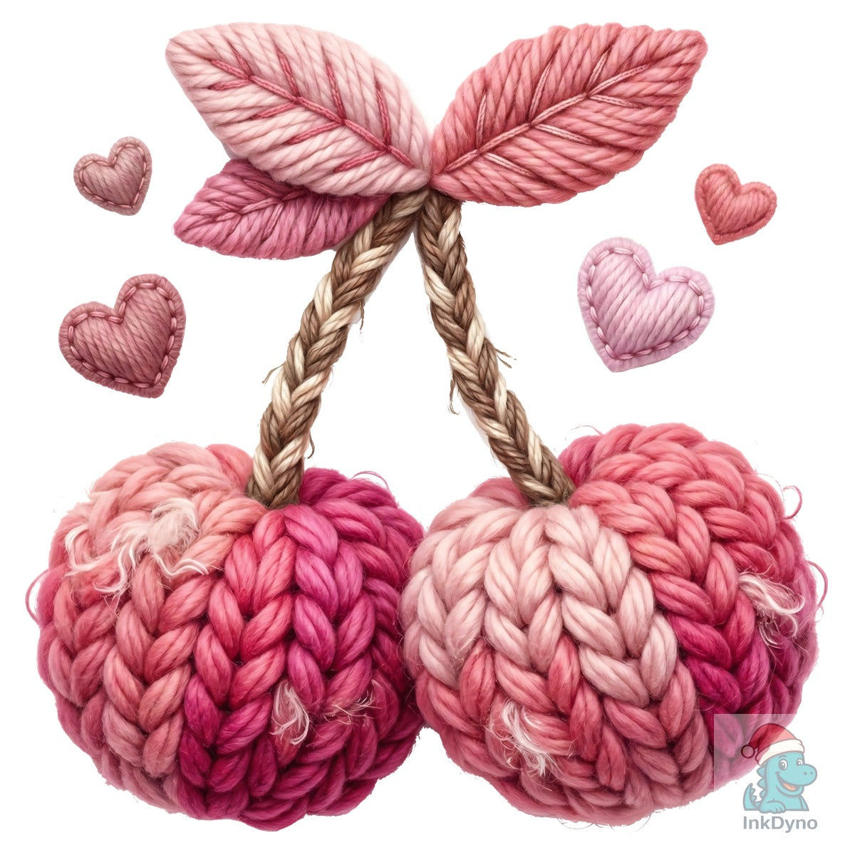 Faux Yarn Valentine Cherries
