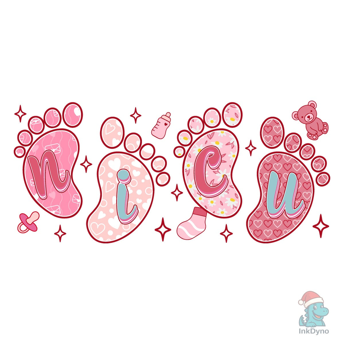 NICU Baby Footprints Pink