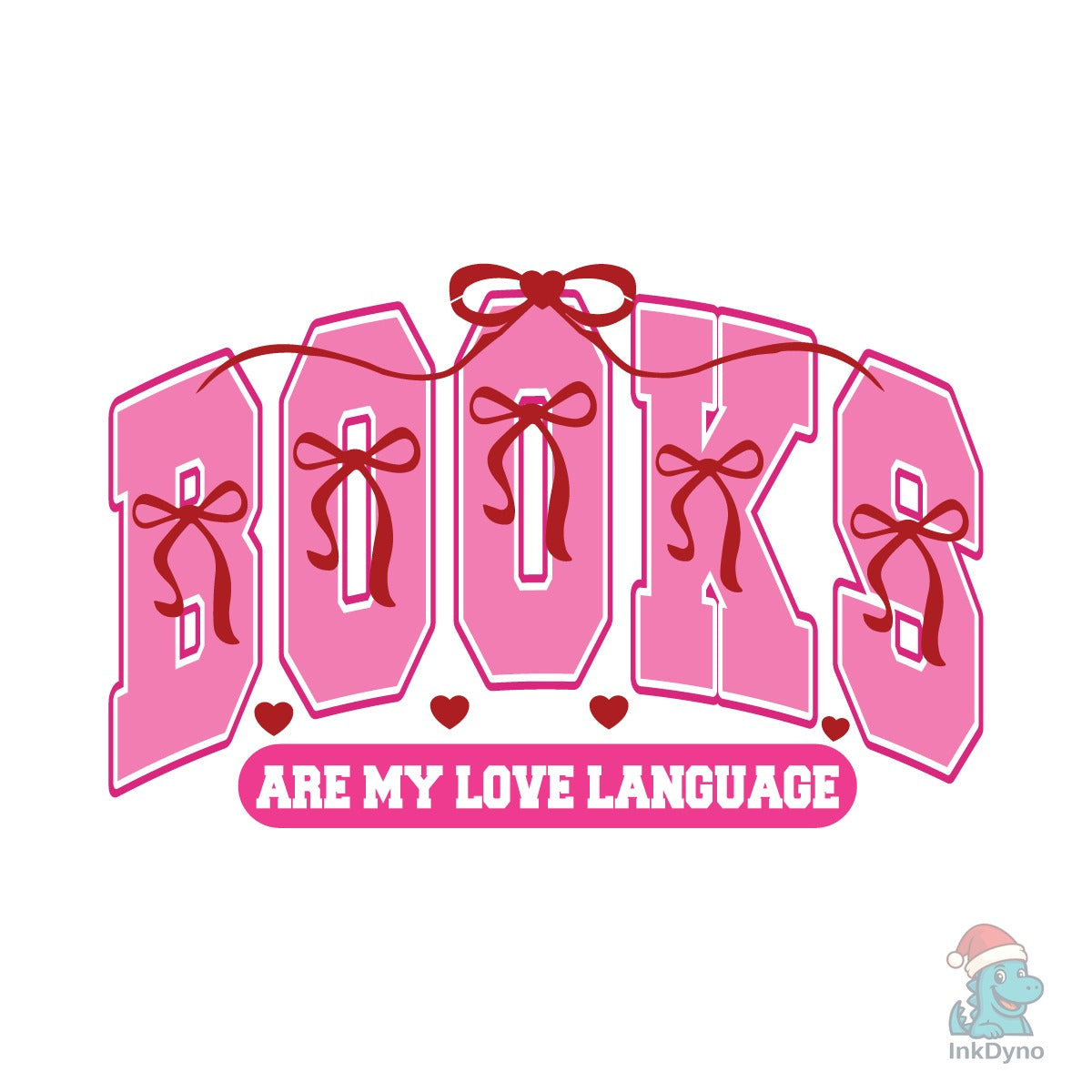 Books Are My Love Language Valentine Bow