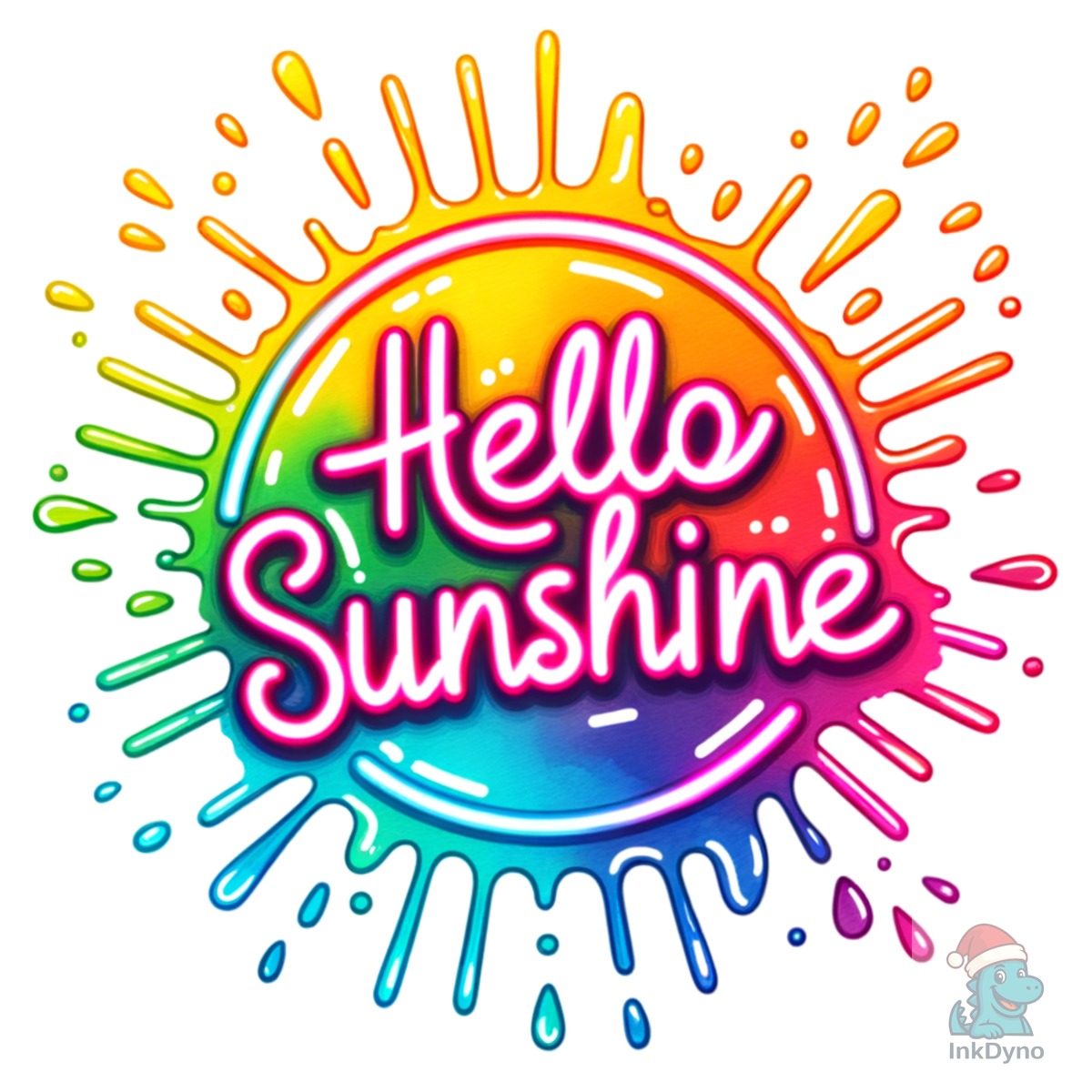 Colorful Neon Hello Sunshine