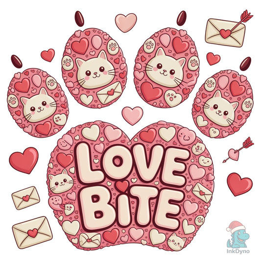 Love Bite Valentine Cat - DTF Transfer