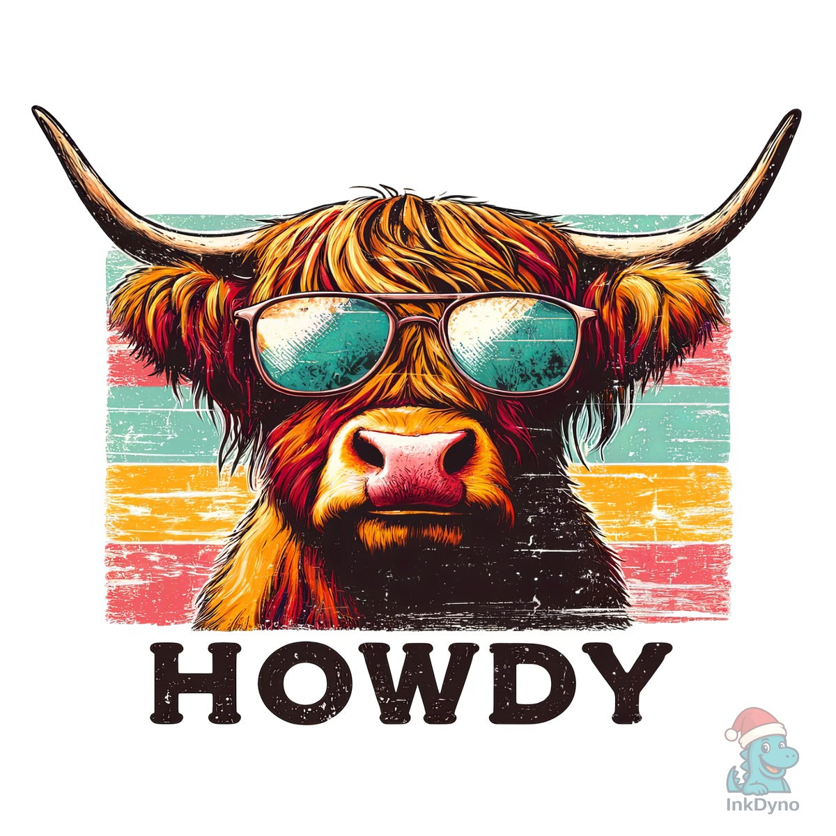 Retro Vintage Highland Cow Howdy