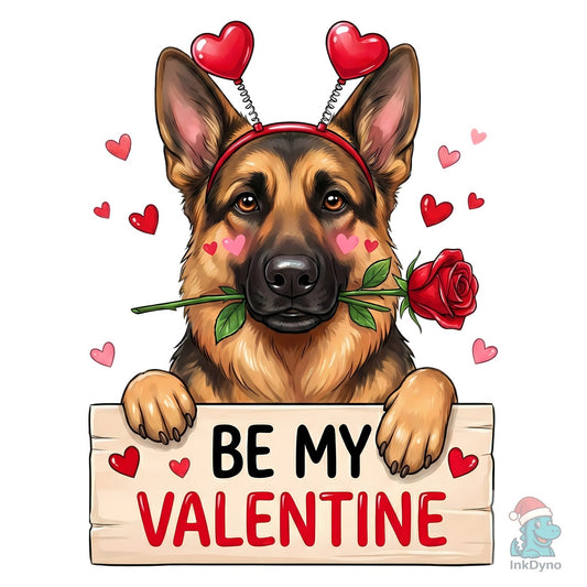 Be My Valentine German Shepherd - DTF Transfer