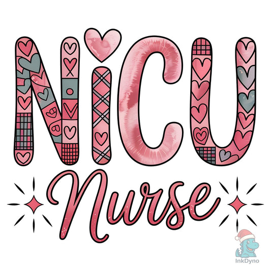 NICU Nurse Valentine Tshirt Design - DTF Transfer