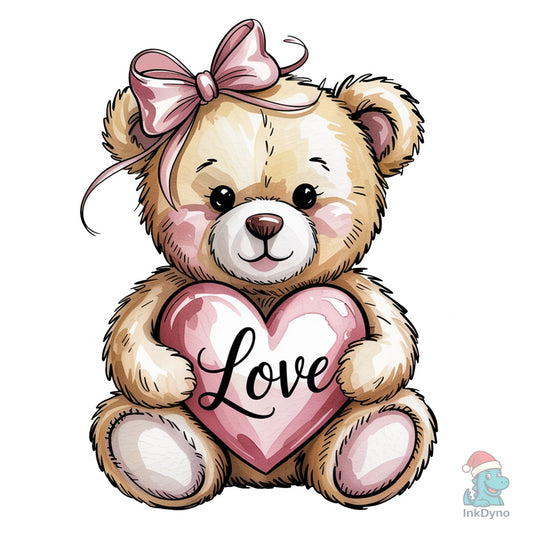 Preppy Valentine Teddy Bear Bear - DTF Transfer