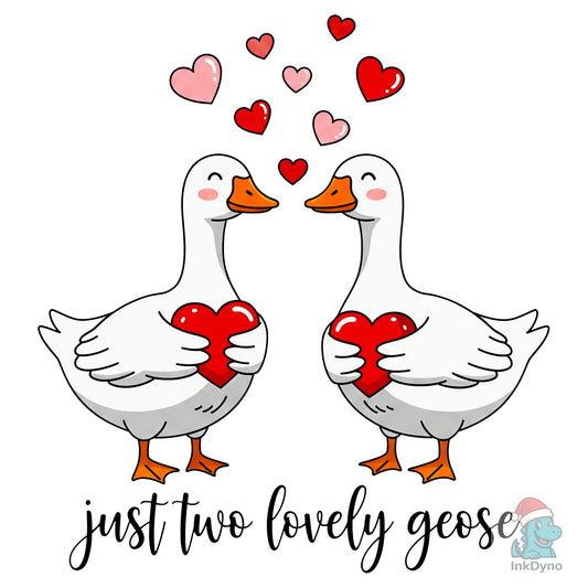 Cute Valentine Goose Couple Love - DTF Transfer