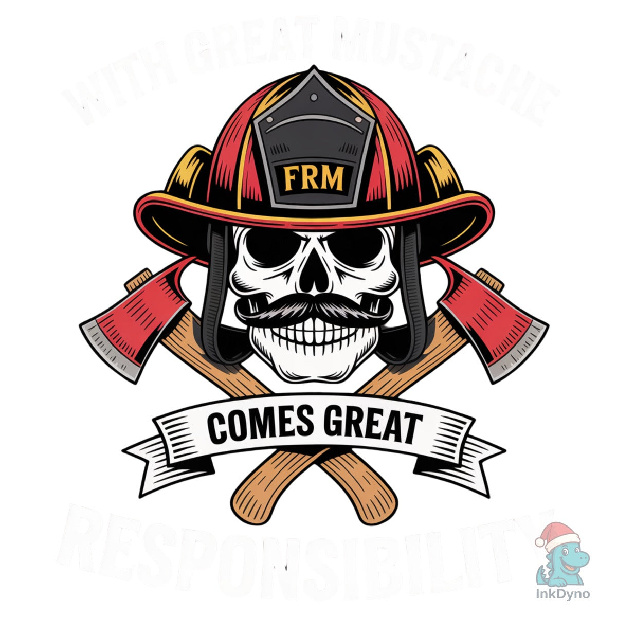 Firefighter Mustache Skull