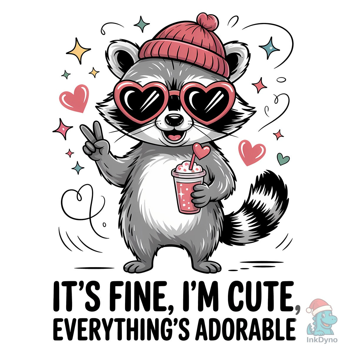 Funny Valentines Raccoon Sublimation