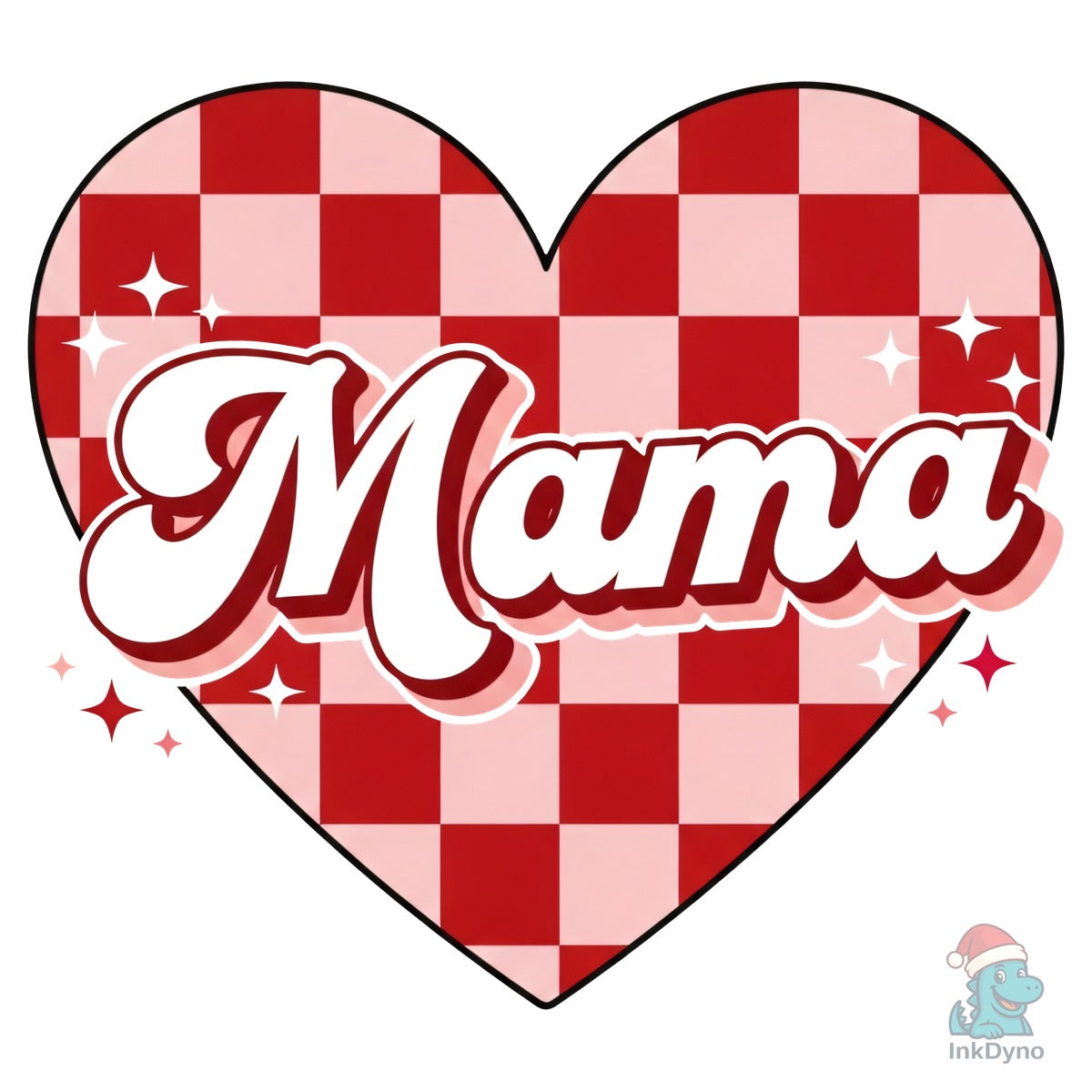 Mama Valentine Checkered Heart