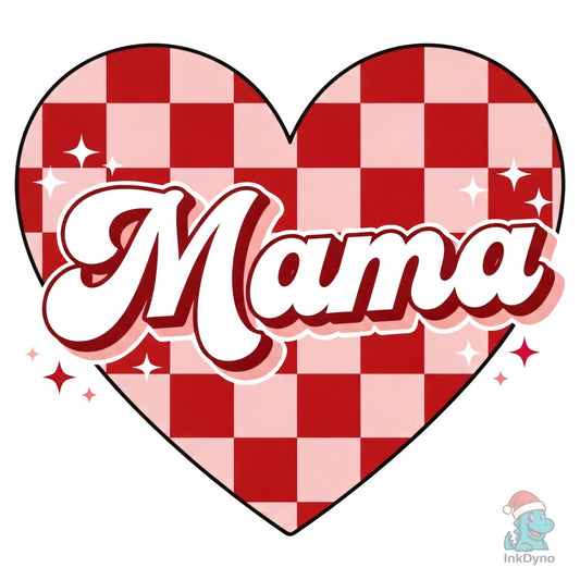 Mama Valentine Checkered Heart - DTF Transfer