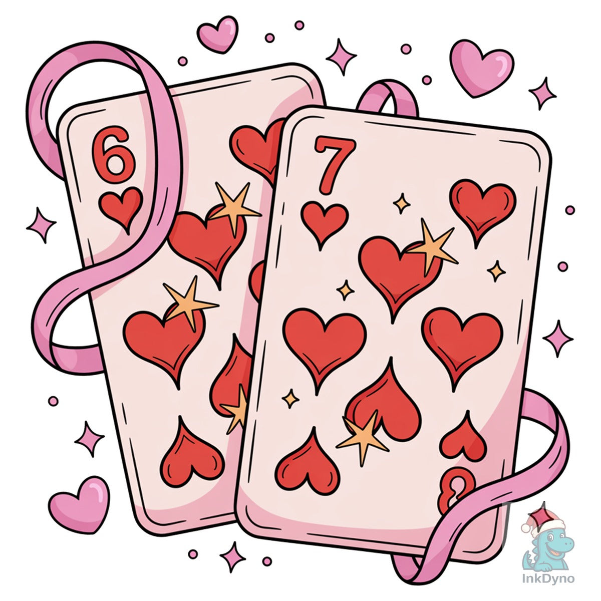 Preppy Playing Cards Valentine 6 7
