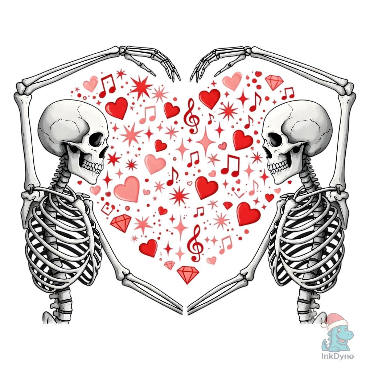 Skeleton Heart Valentine Love