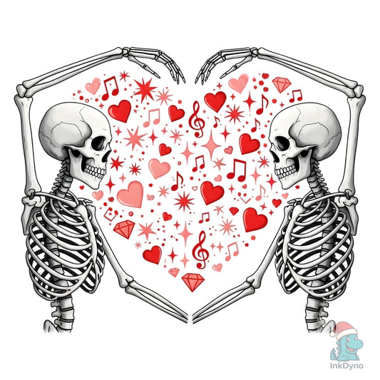 Skeleton Heart Valentine Love - DTF Transfer