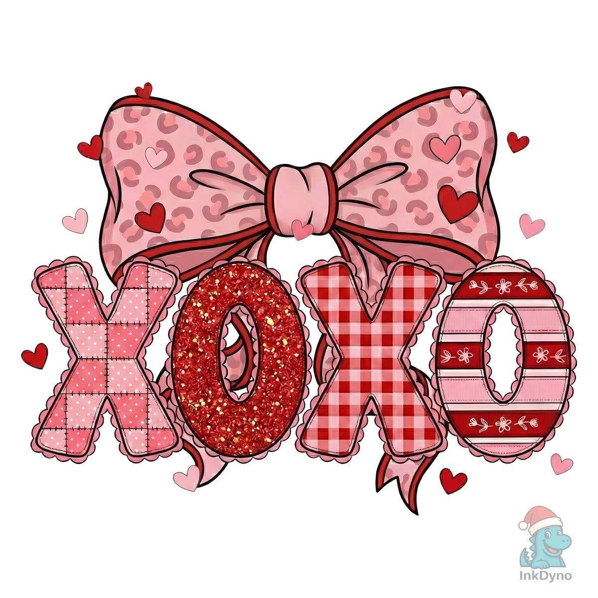 XOXO Valentine Preppy Coquette Bow