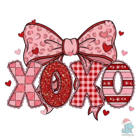 XOXO Valentine Preppy Coquette Bow - DTF Transfer