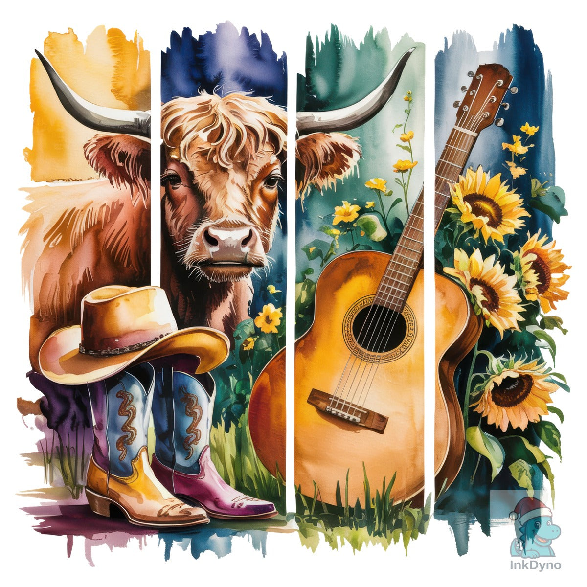 Cowboy Highland Cow Brushstroke