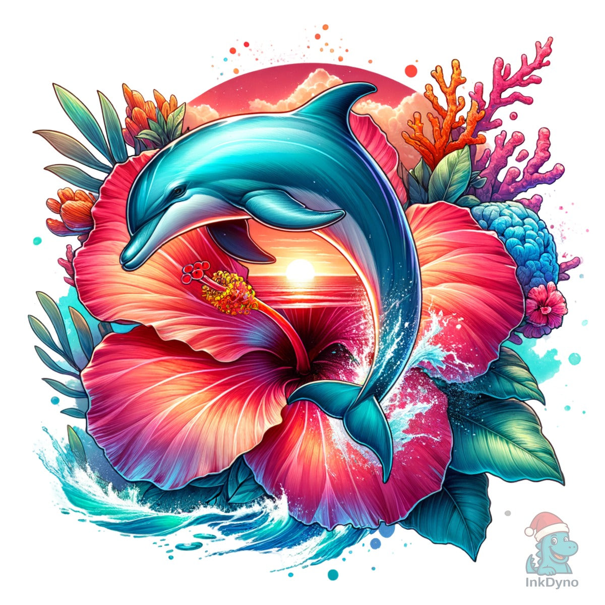 Dolphin Tropical Hibiscus Flower