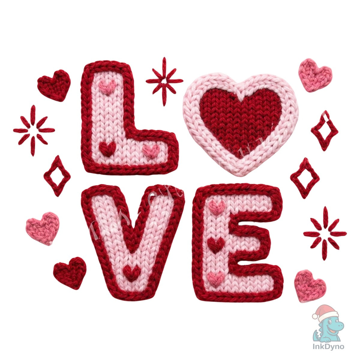 Faux Yarn Crochet Love Valentines Day PN