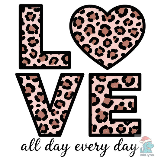 Leopard Print LOVE Valentine - DTF Transfer
