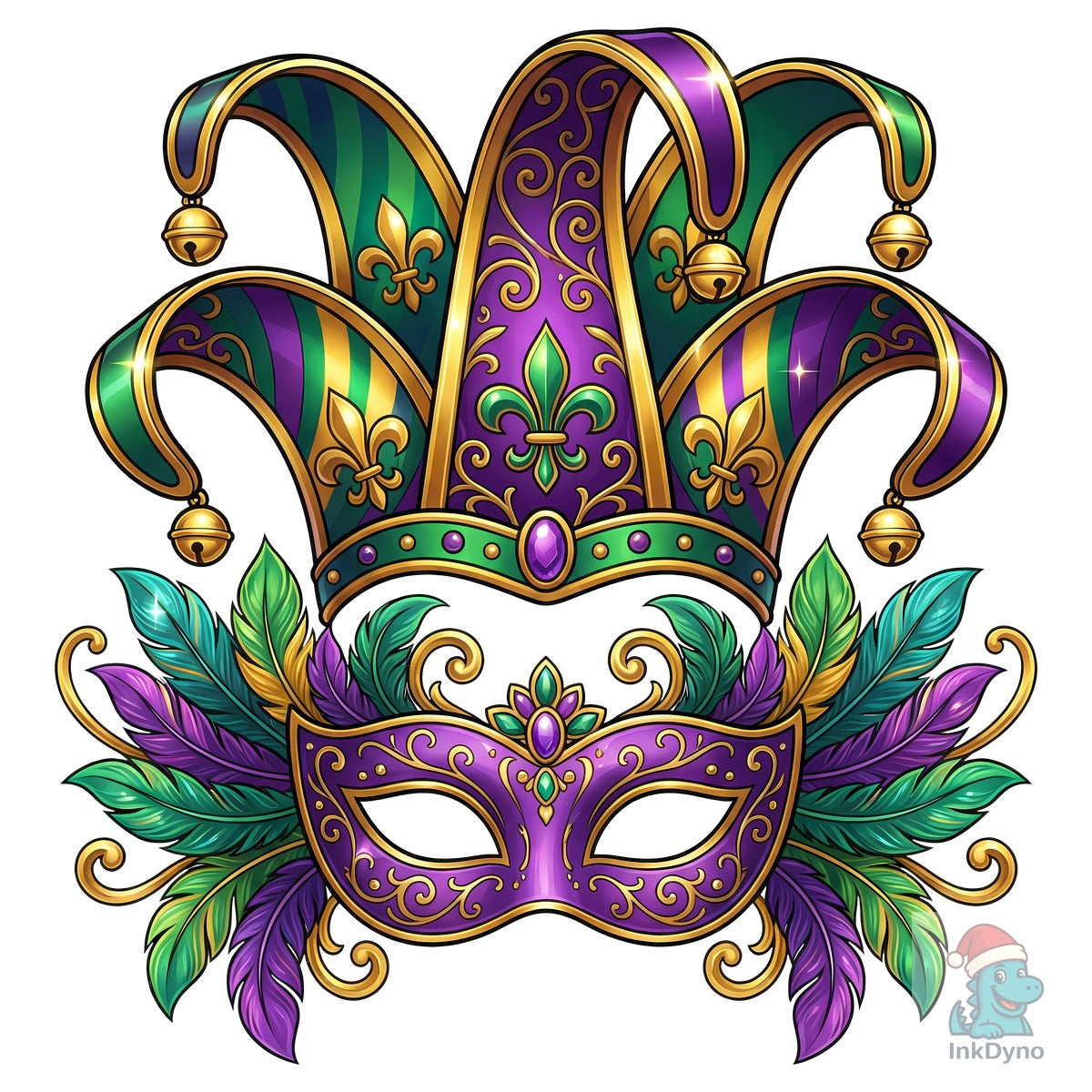Mardi Gras Jester Hat and Mask