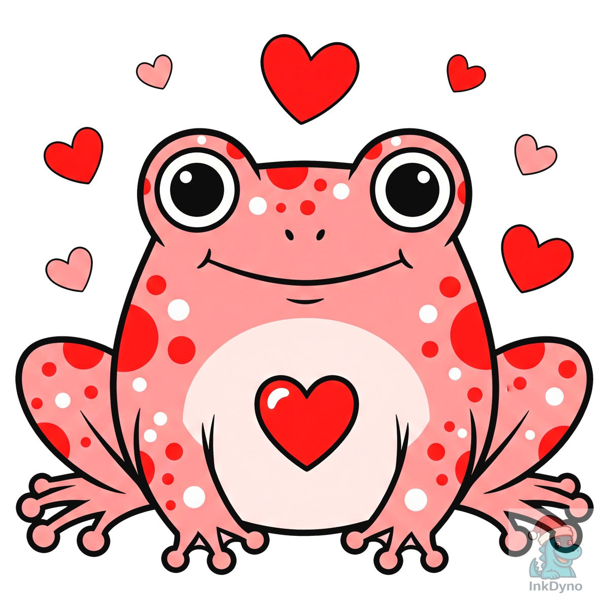 Cute Valentine Frog with Hearts