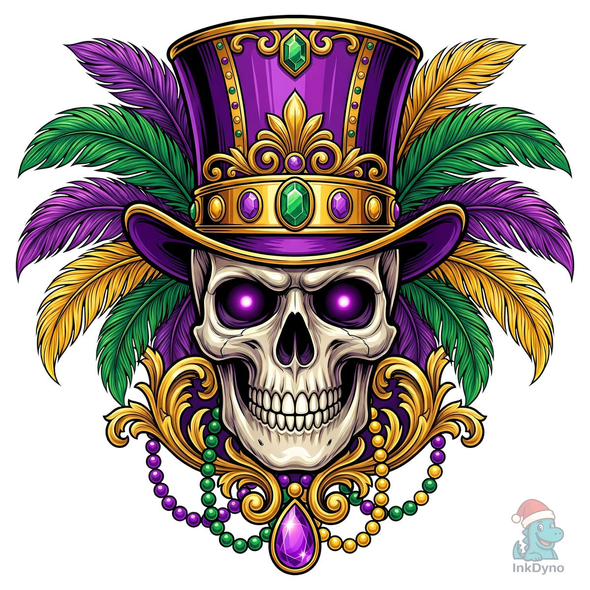 Mardi Gras Skeleton with Top Hat
