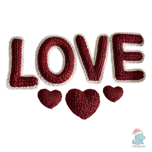 Yarn Faux Embroidery Valentine Varsity L - DTF Transfer
