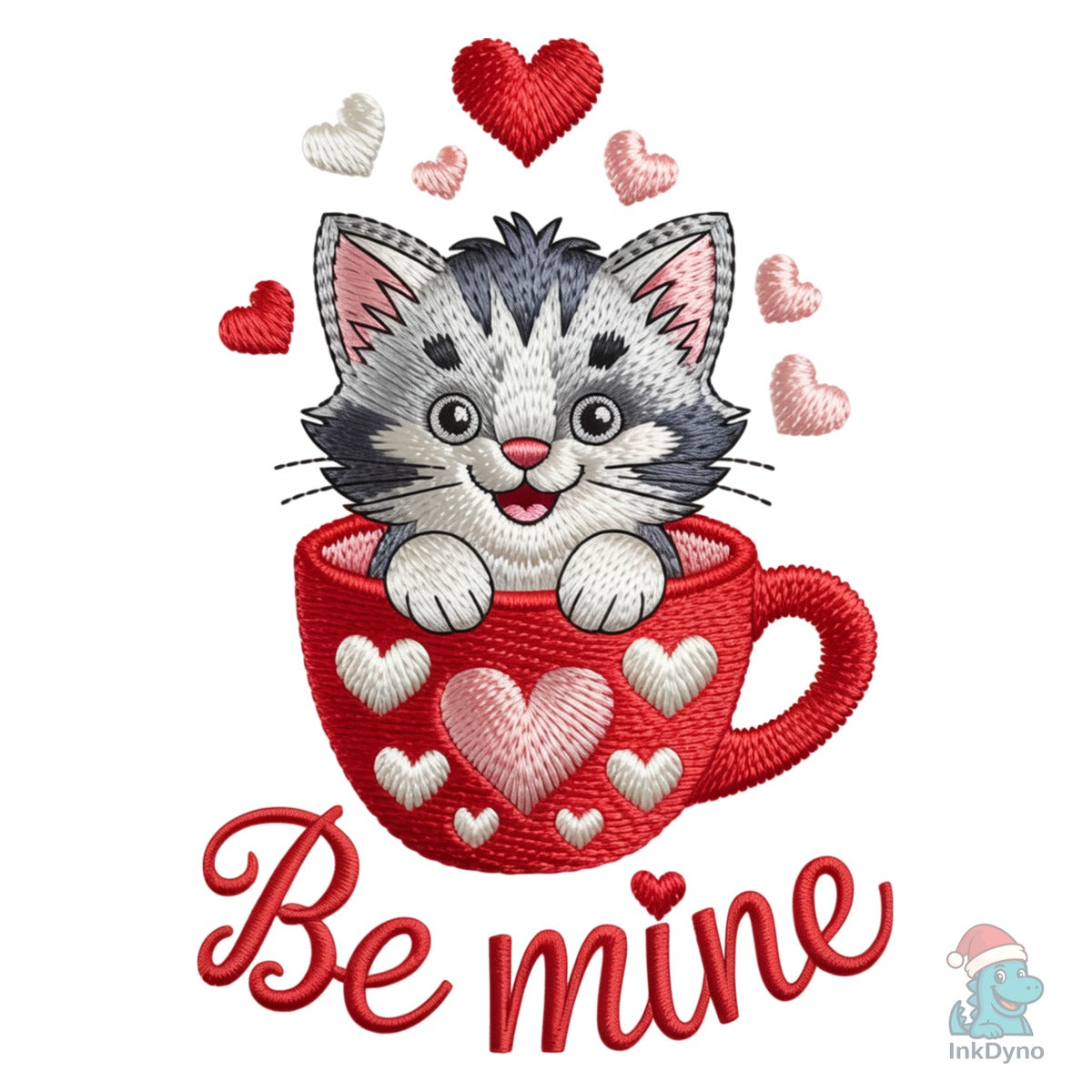 Crochet Yarn Valentine Cat Mug