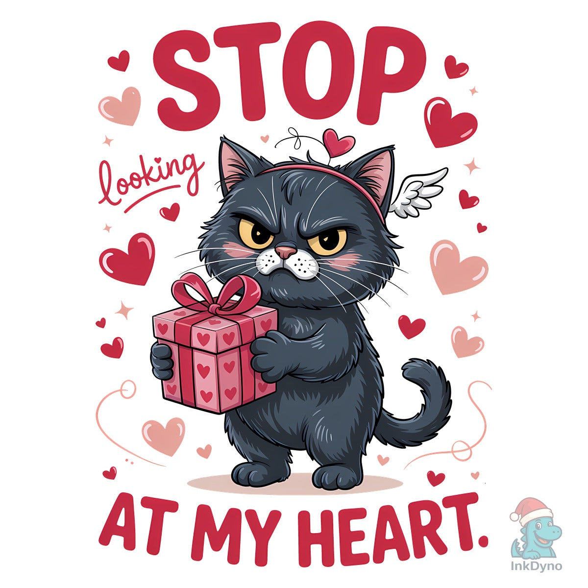 Stop Looking at My Heart Valentine Cat